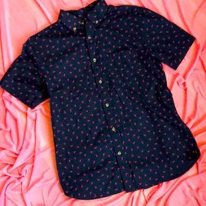 OLD NAVY 🦩 short sleeve button down top! Sz S - like new